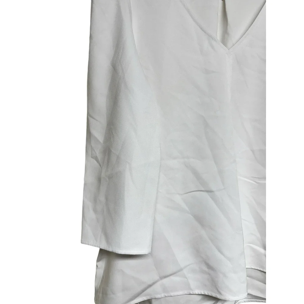 Tuckernuck‎ Tetley Blouse Puff Sleeve Flowy Top Career Casual White Women's XXL